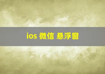 ios 微信 悬浮窗